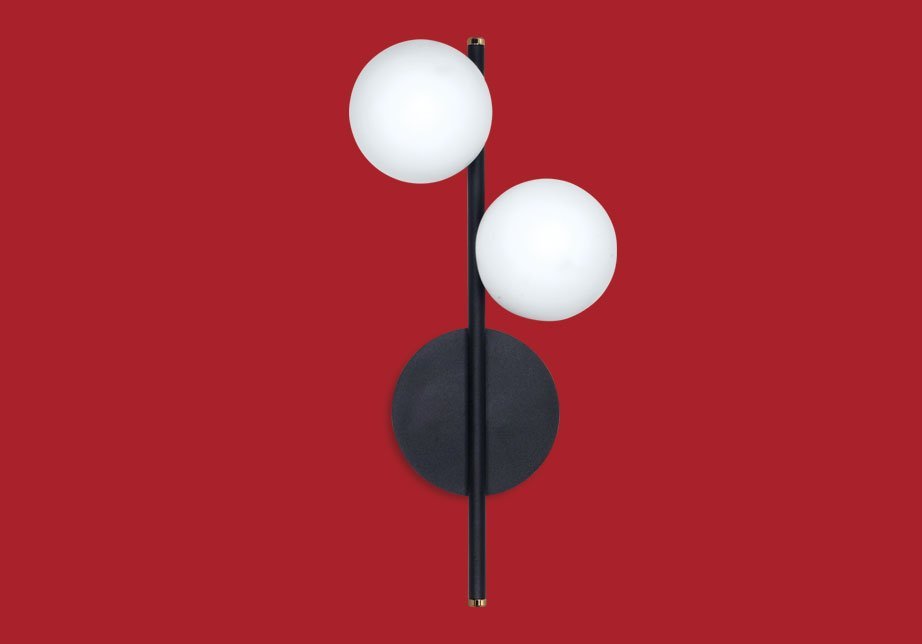 APLIQUE TEXAS 2 LUCES G9 NEGRO BOCHA